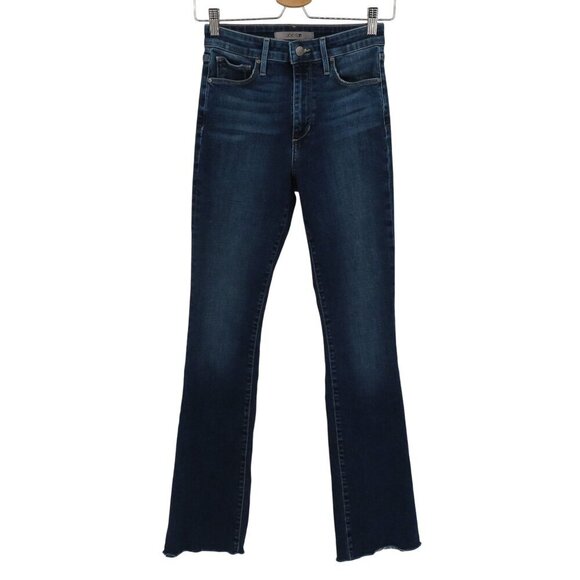 Joes Women 26 High Rise Boot Cut Blue Denim Jeans Raw Hem Cotton Blend Pockets - Picture 1 of 10